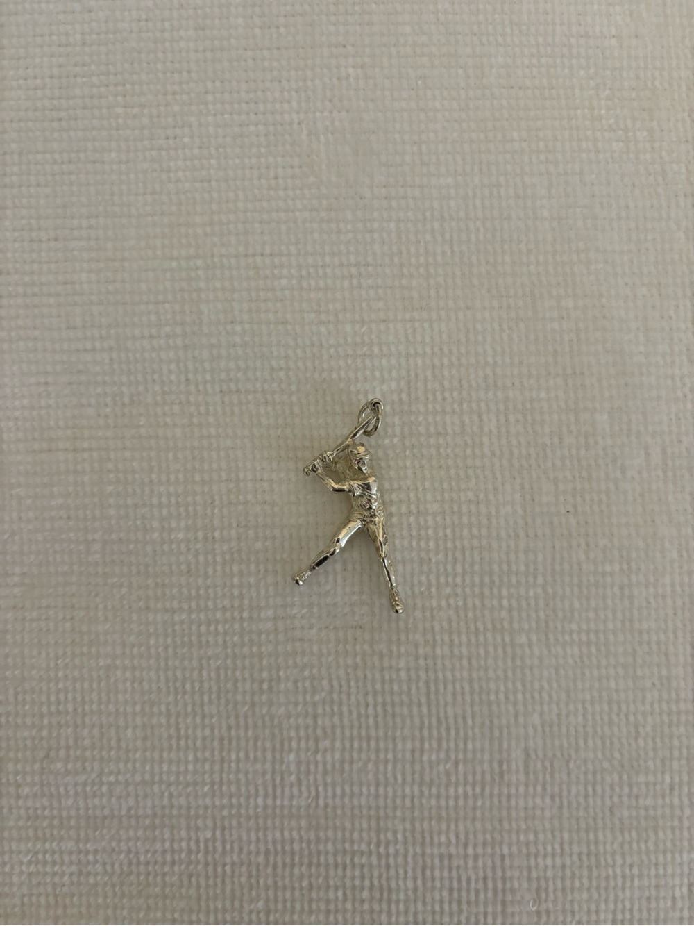 Sterling silver baseball player charm / pendant